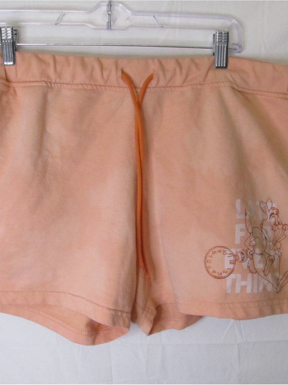 Disney Peach Athletic Drawstring Women’s Shorts with Orange Tie